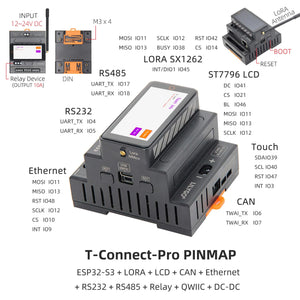 LILYGO T-Connect Pro 2.4Ghz Wi-Fi Bluetooth 5 (LE) LCD LoRa SX1262-8