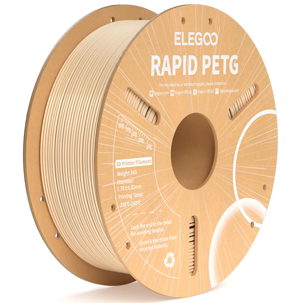 ELEGOO Rapid PETG Beige Filaments 3D Printer Consumables 1KG 1.75mm for FDM 3D printer