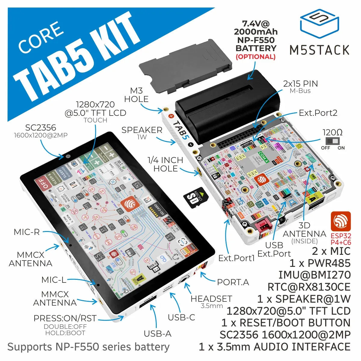 M5Stack Tab5 IoT Development Kit (ESP32-P4)