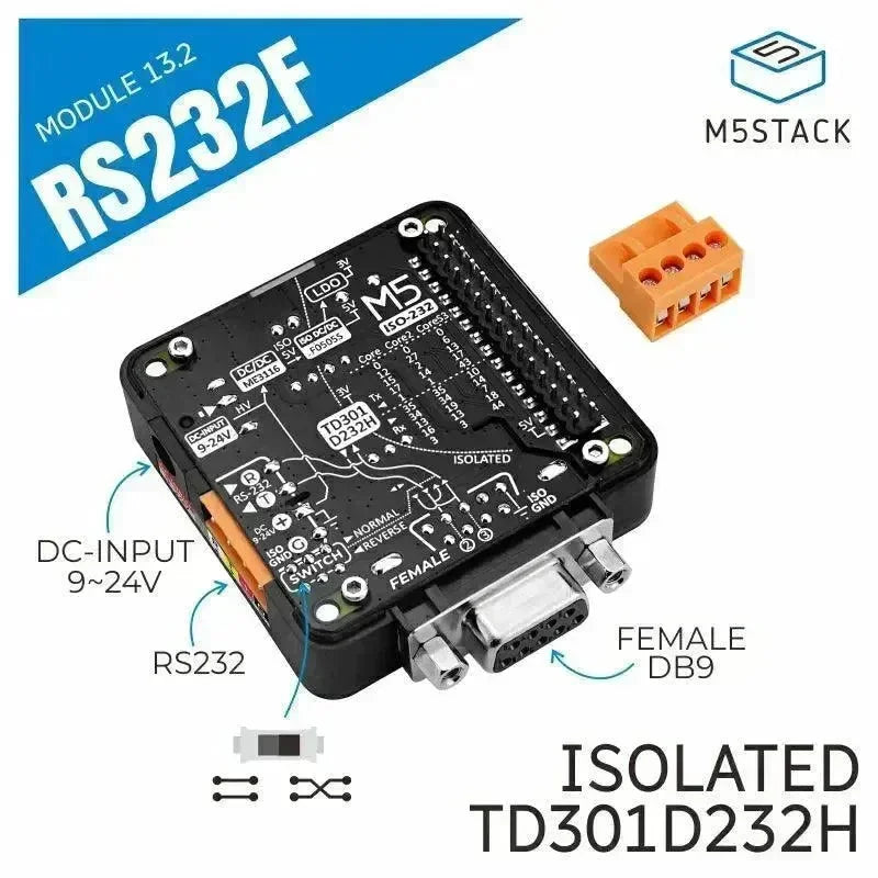 M5stack RS232 Module 13.2 with DB9 Female Connector