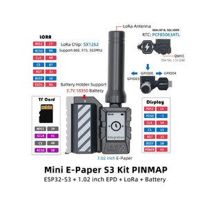 LILYGO T-Mini E paper S3 LoRa 868MHz SX1262 Dev Kit With RTC & QWIIC-7