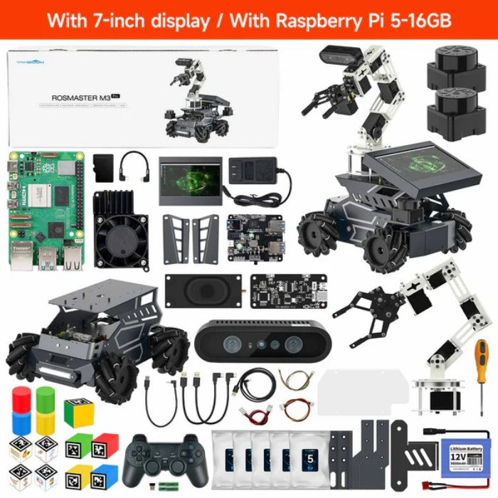 Yahboom ROSMASTER M3 PRO Raspberry Pi 5 16GB With 7inch Display