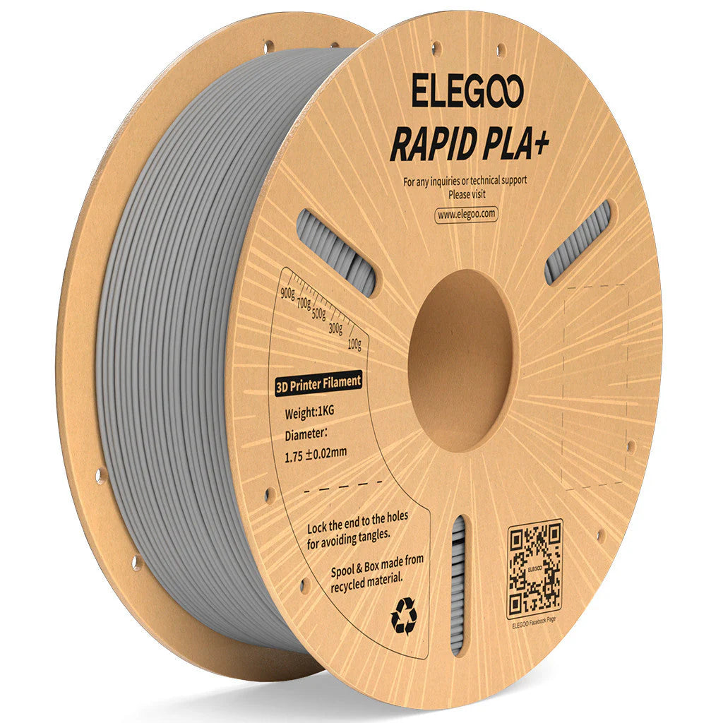 ELEGOO Rapid PLA Plus Grey Filaments 3D Printer Consumables 1KG 1.75mm for FDM 3D printer