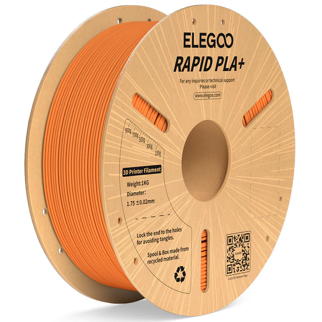 ELEGOO Rapid PLA Plus Orange Filaments 3D Printer Consumables 1KG 1.75mm for FDM 3D printer
