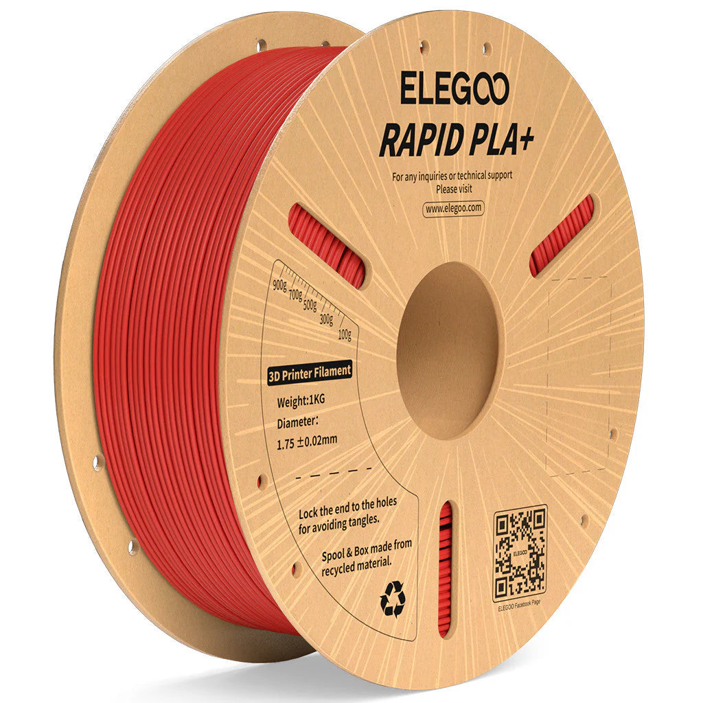 ELEGOO Rapid PLA Plus Red Filaments 3D Printer Consumables 1KG 1.75mm for FDM 3D printer