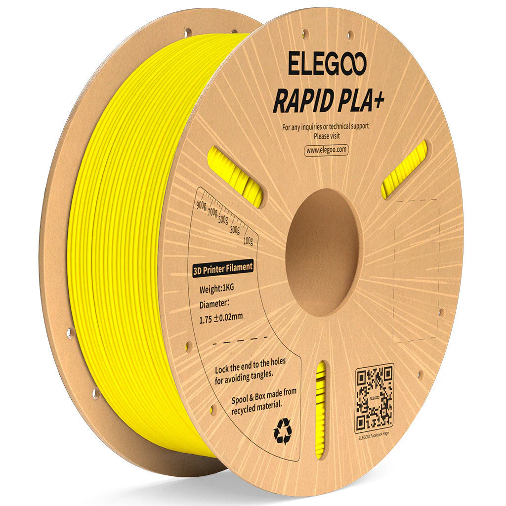 ELEGOO Rapid PLA Plus Yellow Filaments 3D Printer Consumables 1KG 1.75mm for FDM 3D printer