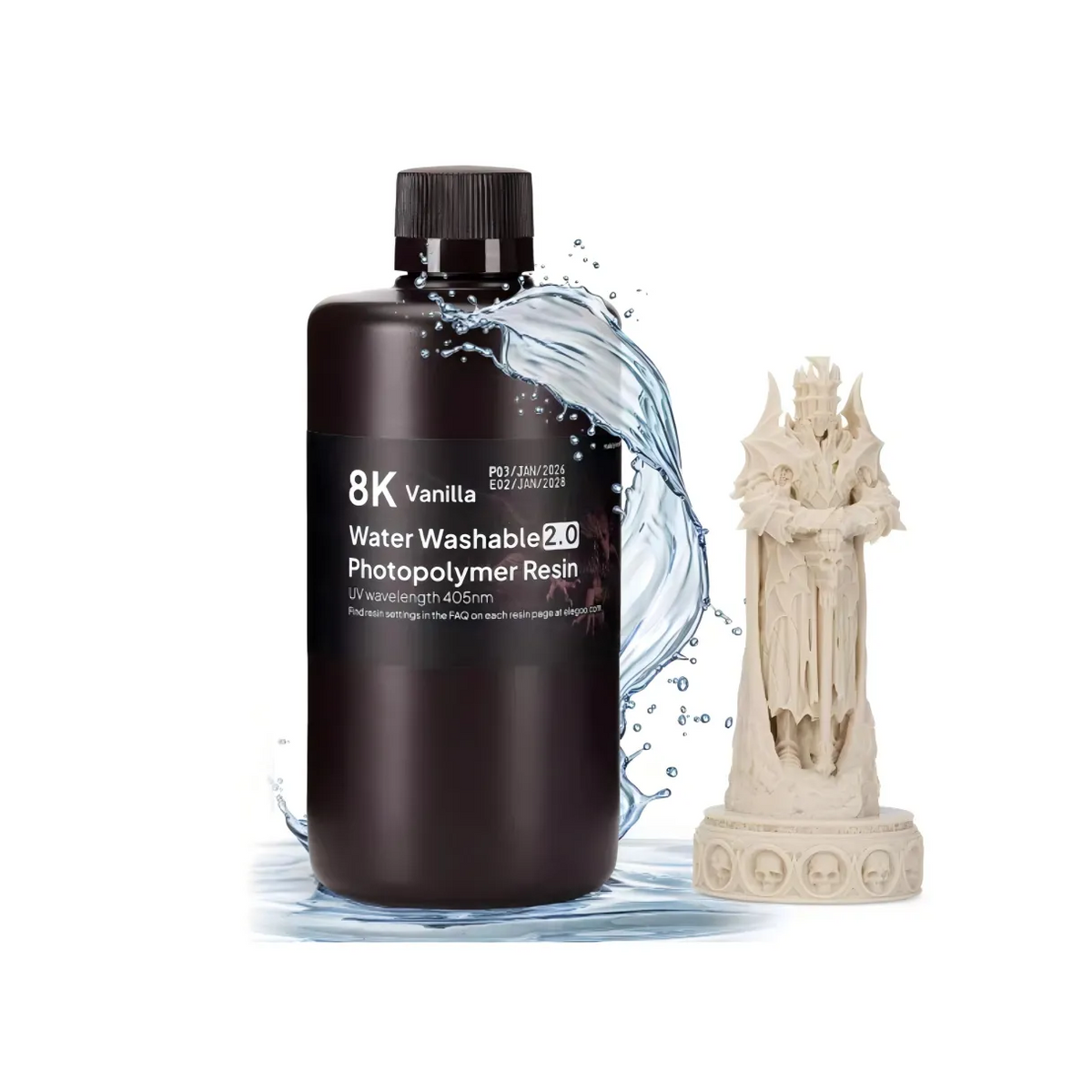 ELEGOO 8K Water Washable 2.0 Resin 1KG | High-Detail Easy-Clean ...