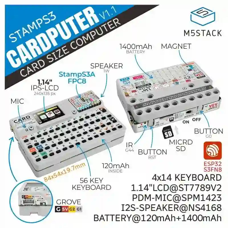 M5Stack Cardputer with M5StampS3 v1.1